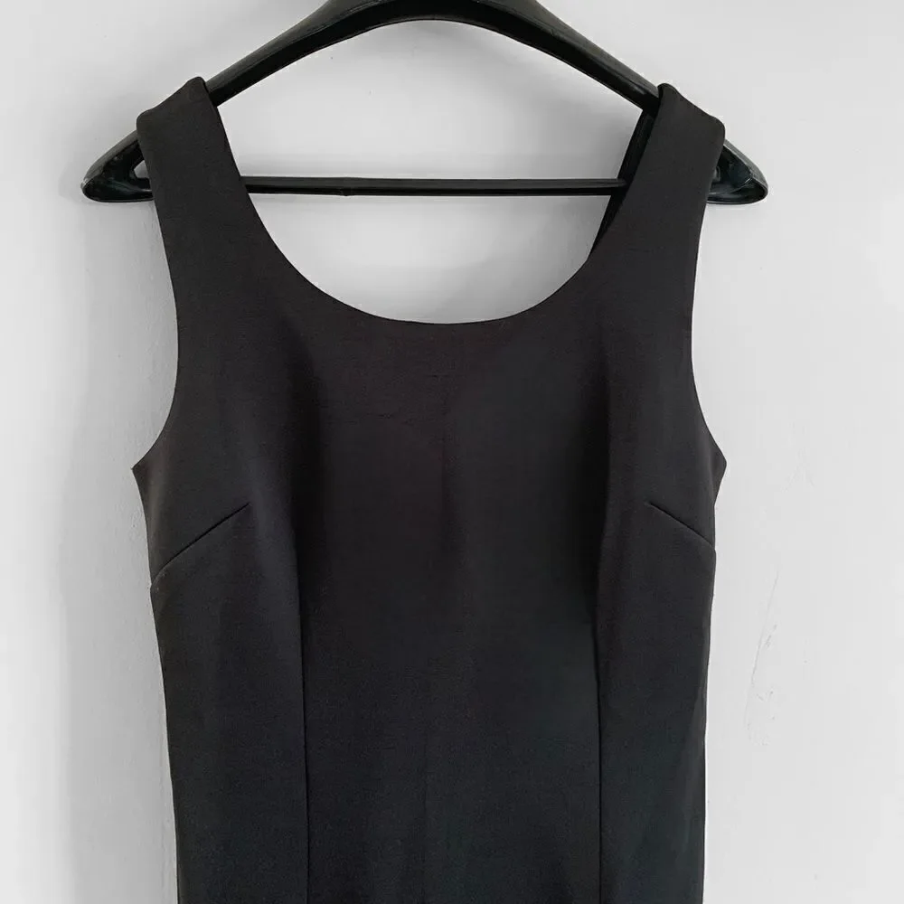 Carmen Marc Valvo Black Ruffle Hem Dress
